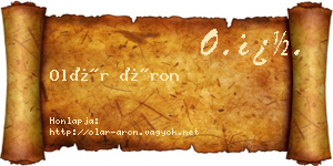 Olár Áron névjegykártya